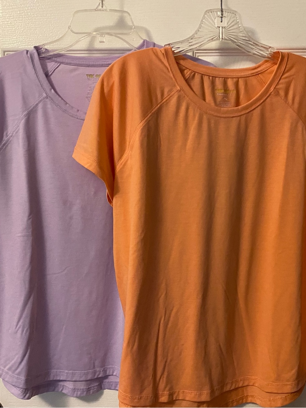 Tek Gear 2 Short Sleeve Tees  - one Orange one Lavender PL
